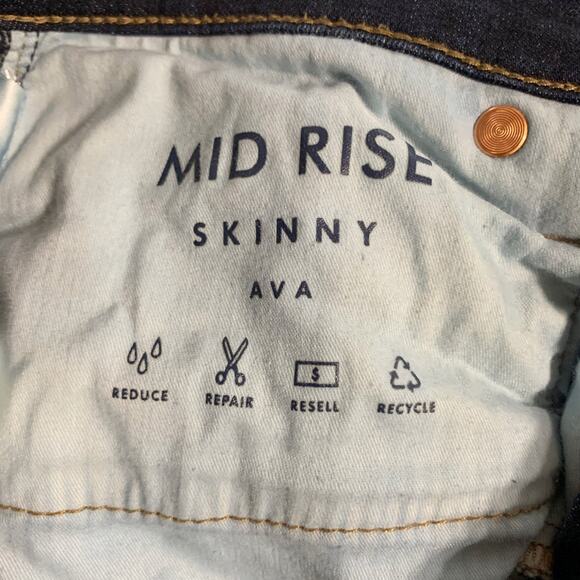 Lucky Brand Ava Mid Rise Skinny Jeans Stretchy Blue Dark Wash Women’s 8 29 - Picture 8 of 10